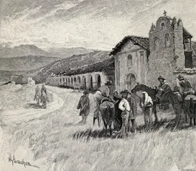 Mission Santa Ynez or Ines, Solvang, California, from 